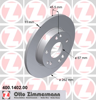 ZIMMERMANN Első féktárcsa 400.1402.00_ZIM