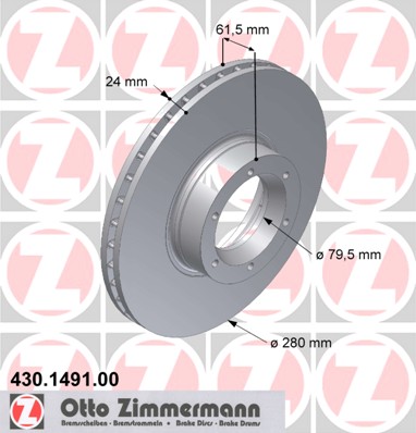 ZIMMERMANN Első féktárcsa 430.1491.00_ZIM