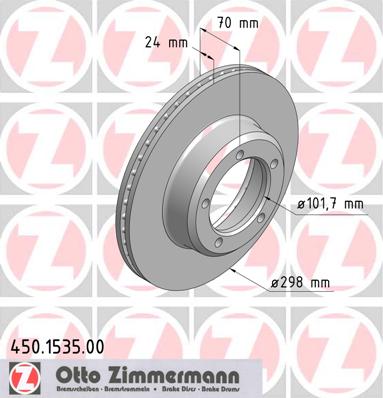 ZIMMERMANN Első féktárcsa 450.1535.00_ZIM