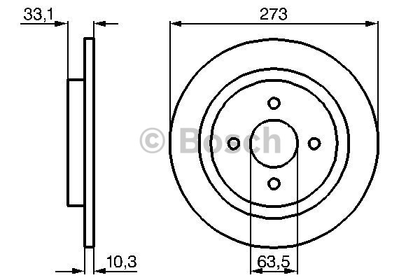 BOSCH Hátsó féktárcsa 0986478815_BOSCH