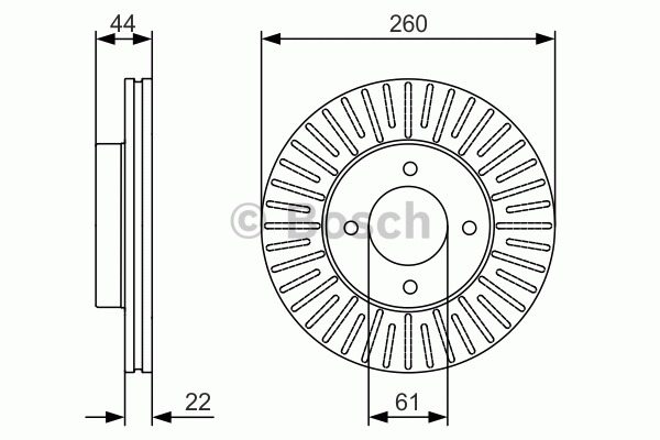 BOSCH Első féktárcsa 0986479538_BOSCH