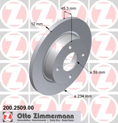 ZIMMERMANN Első féktárcsa 200.2509.00_ZIM