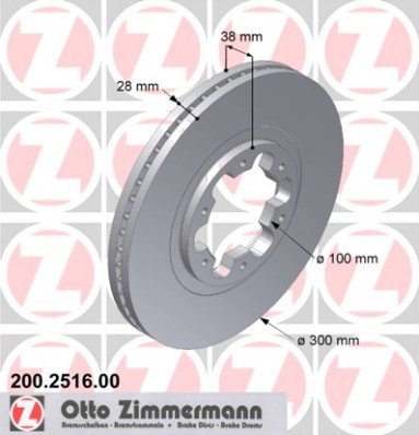 ZIMMERMANN Első féktárcsa 200.2516.00_ZIM