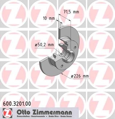 ZIMMERMANN Hátsó féktárcsa 600.3201.00_ZIM