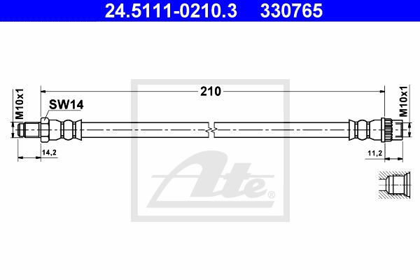 ATE Gumifékcső 24.5111-0210.3_ATE