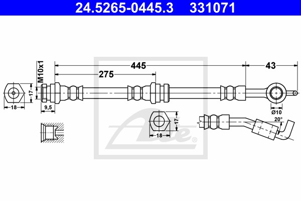 ATE Gumifékcső 24.5265-0445.3_ATE