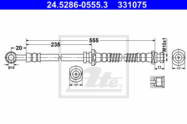 ATE Gumifékcső 24.5286-0555.3_ATE