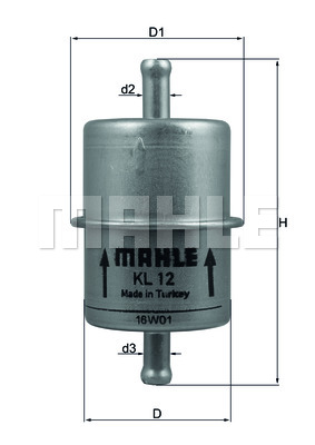 MAHLE Üzemanyagszűrő KL12OF_MAHLE