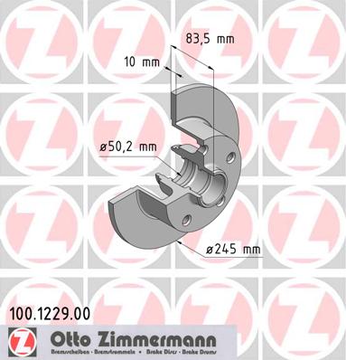 ZIMMERMANN Hátsó féktárcsa 100.1229.00_ZIM