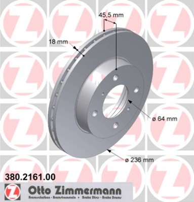 ZIMMERMANN Első féktárcsa 380.2161.00_ZIM