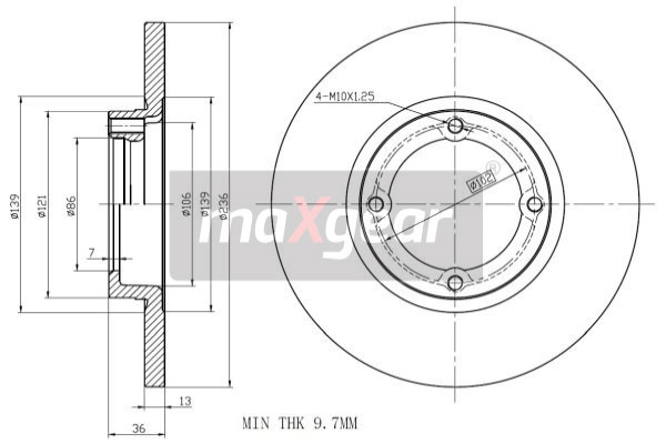 MAXGEAR Első féktárcsa 19-0702MAX_MAXG