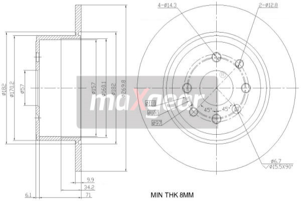 MAXGEAR Hátsó féktárcsa 19-0848_MAXG