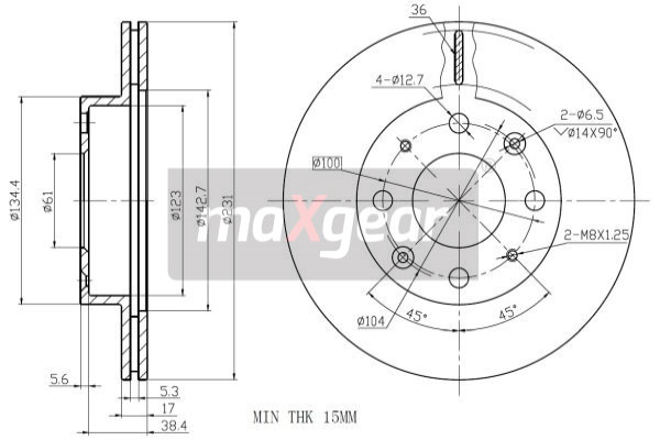 MAXGEAR Első féktárcsa 19-0926_MAXG