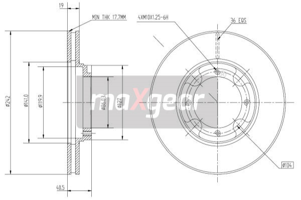 MAXGEAR Első féktárcsa 19-0933_MAXG