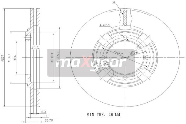 MAXGEAR Első féktárcsa 19-0936_MAXG