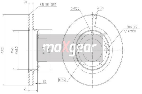 MAXGEAR Első féktárcsa 19-0938_MAXG