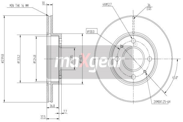 MAXGEAR Első féktárcsa 19-0952_MAXG