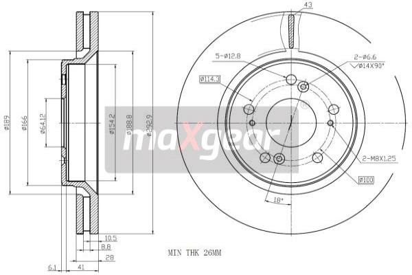 MAXGEAR Első féktárcsa 19-1284MAX_MAXG