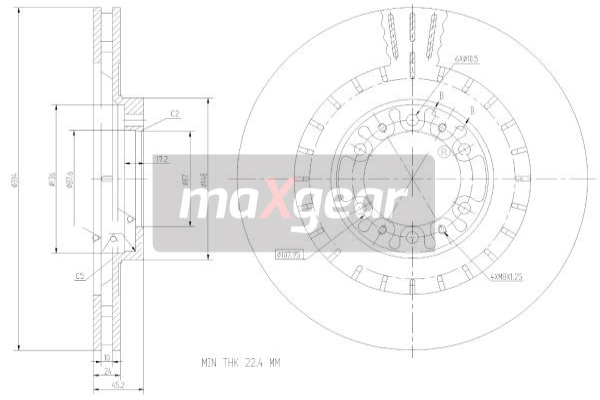 MAXGEAR Első féktárcsa 19-2446_MAXG