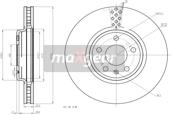 MAXGEAR Első féktárcsa 19-2447MAX_MAXG