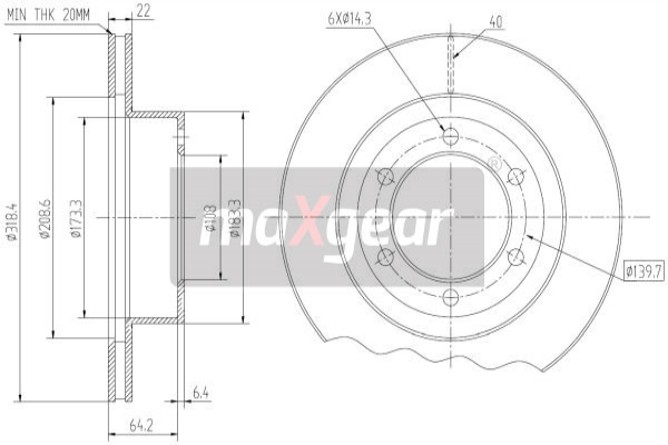 MAXGEAR Első féktárcsa 19-2549_MAXG