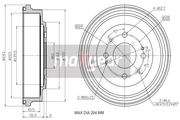 MAXGEAR Fékdob 19-3192_MAXG