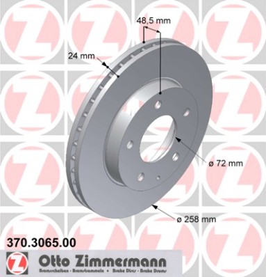 ZIMMERMANN Első féktárcsa 370.3065.00_ZIM