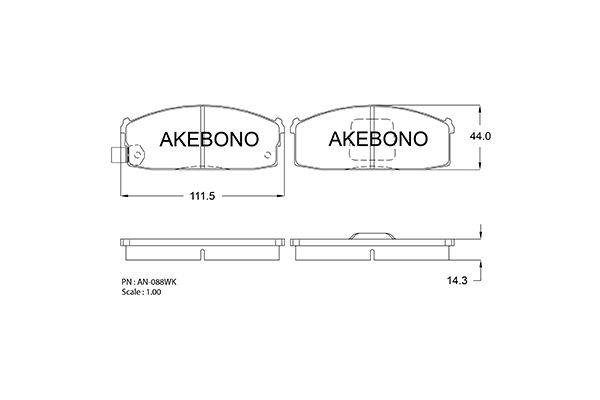 AKEBONO Első fékbetét AN-088WK_AKE