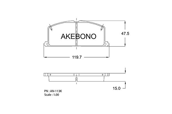 AKEBONO Első fékbetét AN-113K_AKE