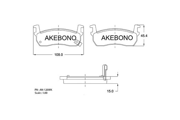 AKEBONO Első fékbetét AN-120WK_AKE