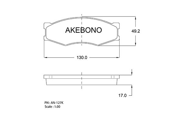 AKEBONO Első fékbetét AN-127K_AKE