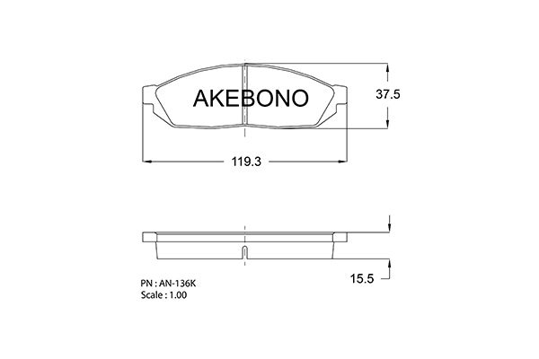 AKEBONO Első fékbetét AN-136K_AKE