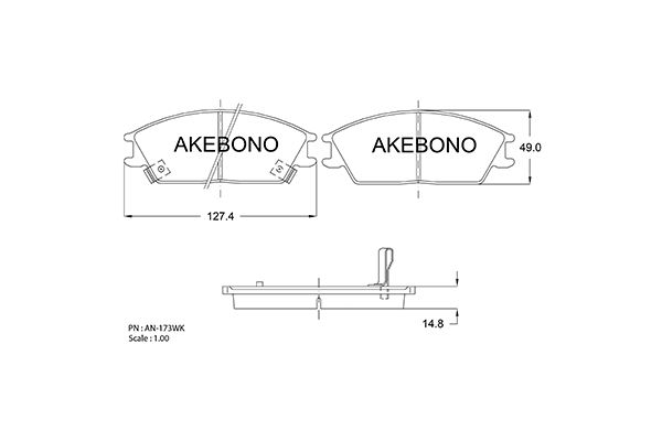 AKEBONO Első fékbetét AN-173WK_AKE