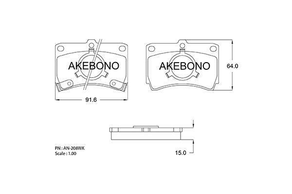 AKEBONO Első fékbetét AN-208WK_AKE