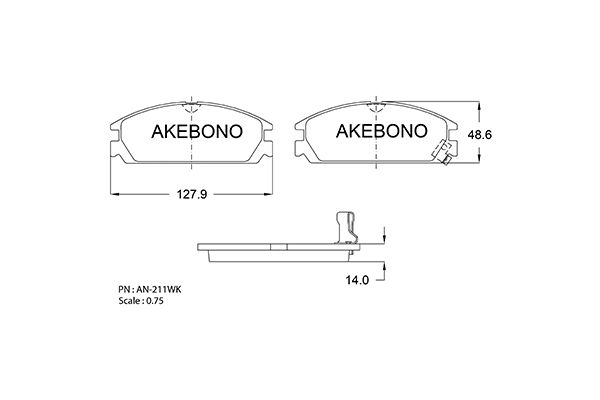 AKEBONO Első fékbetét AN-211WK_AKE