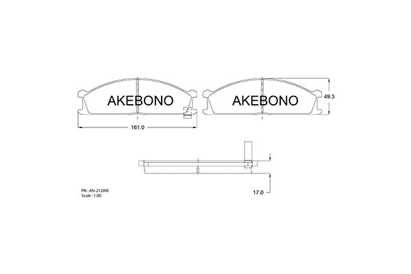 AKEBONO Első fékbetét AN-212WK_AKE