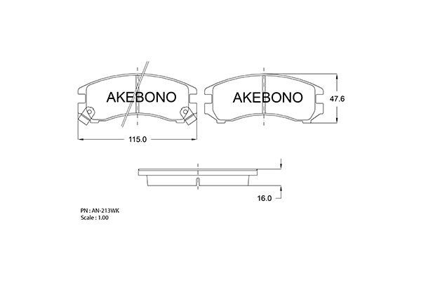 AKEBONO Első fékbetét AN-213WK_AKE