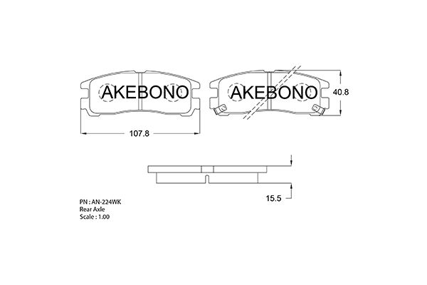 AKEBONO Hátsó fékbetét AN-224WK_AKE