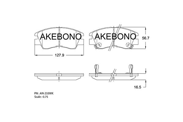 AKEBONO Első fékbetét AN-233WK_AKE