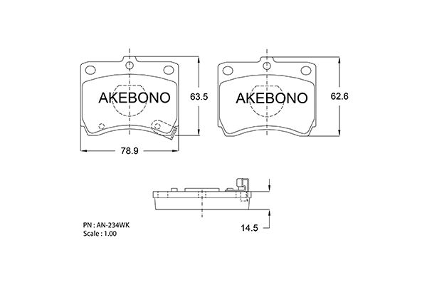 AKEBONO Első fékbetét AN-234WK_AKE