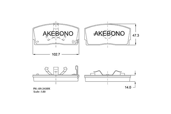 AKEBONO Első fékbetét AN-243WK_AKE