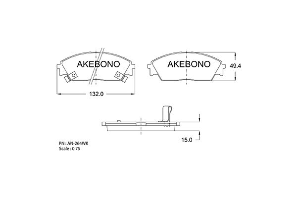 AKEBONO Első fékbetét AN-264WK_AKE