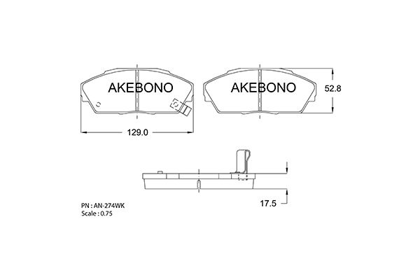 AKEBONO Első fékbetét AN-274WK_AKE