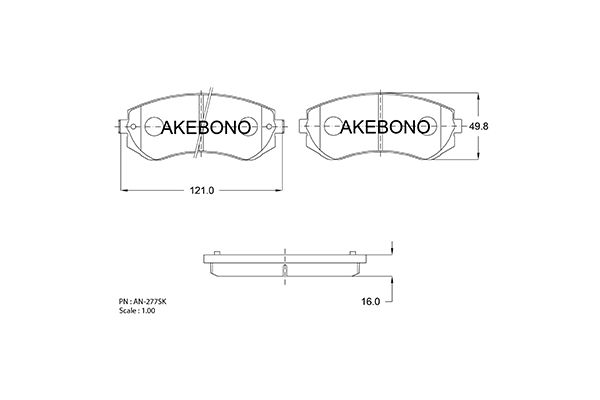 AKEBONO Első fékbetét AN-277SK_AKE