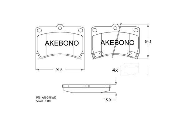 AKEBONO Első fékbetét AN-298WK_AKE