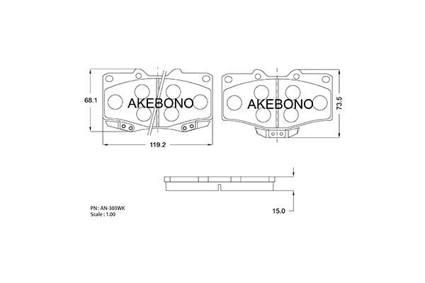 AKEBONO Első fékbetét AN-303WK_AKE