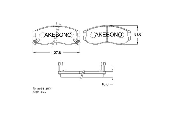 AKEBONO Első fékbetét AN-312WK_AKE