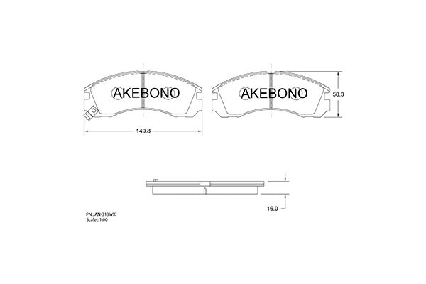 AKEBONO Első fékbetét AN-313WK_AKE