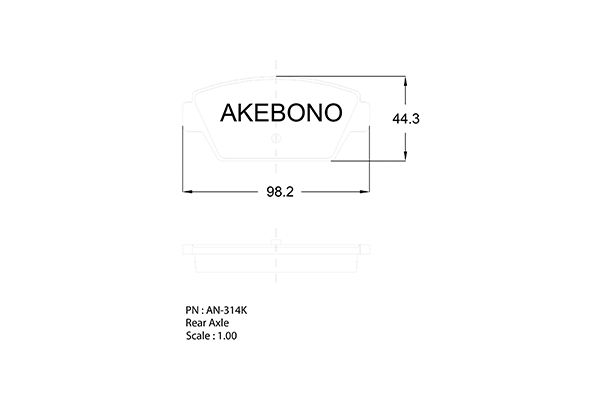 AKEBONO Hátsó fékbetét AN-314K_AKE