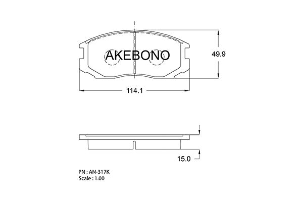 AKEBONO Első fékbetét AN-317K_AKE